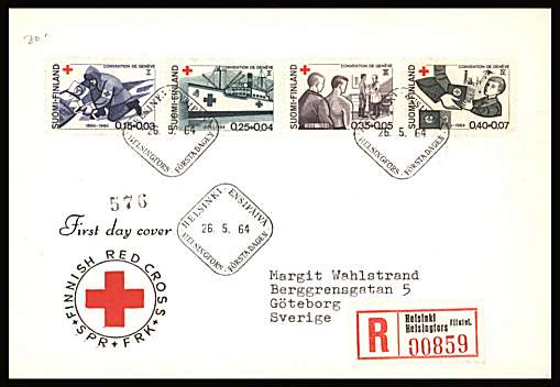 Red Cross Fund set of four
<br/>on an illustrated First Day Cover with special cancel<br/><br/>


Note: The MICHEL catalogue prices a FDC at x1.5 times the used set price