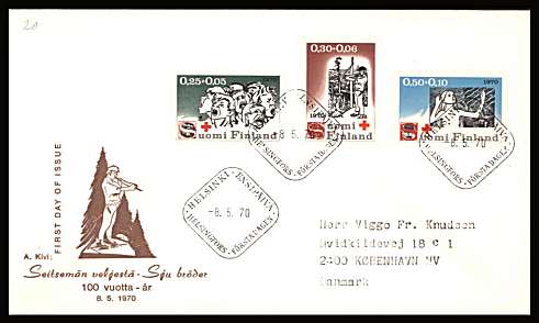 Red Cross Fund set of three
<br/>on an illustrated First Day Cover with special cancel<br/><br/>


Note: The MICHEL catalogue prices a FDC at x2 times the used set price