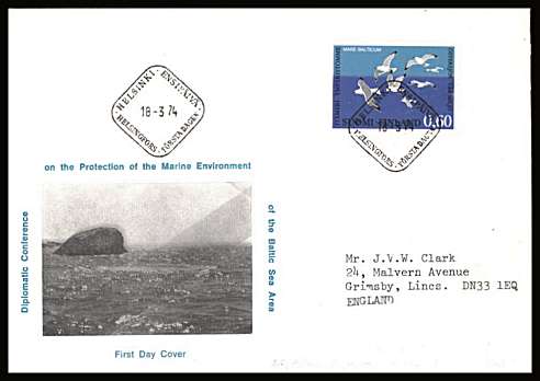 Baltic Area Marine Enviroment Conference single
<br/>on an illustrated First Day Cover with special cancel<br/><br/>


Note: The MICHEL catalogue prices a FDC at x6 times the used set price