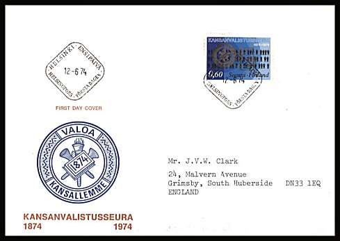 Finnish Society for Popular Education single
<br/>on an illustrated First Day Cover with special cancel<br/><br/>


Note: The MICHEL catalogue prices a FDC at x6 times the used set price