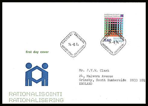 Social Development single
<br/>on an illustrated First Day Cover with special cancel<br/><br/>


Note: The MICHEL catalogue prices a FDC at x6 times the used set price