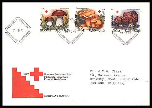 Finnish Red Cross Fund set of four
<br/>on an illustrated First Day Cover with special cancel<br/><br/>


