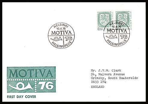 50p Emerald single as a pair
<br/>on an illustrated First Day Cover with special cancel<br/><br/>


Note: The MICHEL catalogue prices a FDC at x10 times the used set price