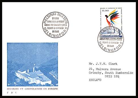 European Securityan Co-operation Conference single
<br/>on an illustrated First Day Cover with special cancel<br/><br/>


Note: The MICHEL catalogue prices a FDC at x6 times the used set price