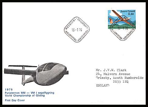 World Gliding Championships single
<br/>on an illustrated First Day Cover with special cancel<br/><br/>


Note: The MICHEL catalogue prices a FDC at x6.5 times the used set price