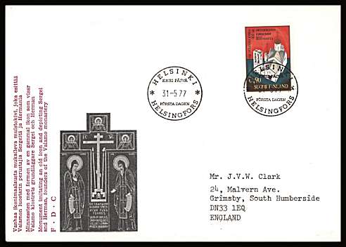 Finnish Orthodoxy and Inauguration single
<br/>on an illustrated First Day Cover with special cancel<br/><br/>


Note: The MICHEL catalogue prices a FDC at x6 times the used set price