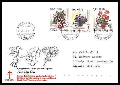 Tuberculosis Relief Fund - Plants set of three
<br/>on an illustrated First Day Cover with special cancel<br/><br/>


