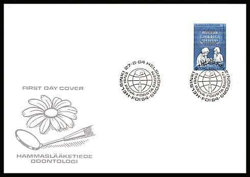 International Dental Federation single
<br/>on an unaddressed illustrated First Day Cover with special cancel<br/><br/>


Note: The MICHEL catalogue prices a FDC at x7 times the used set price