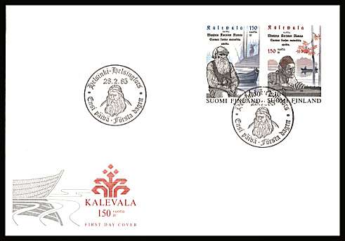 Karelian Poems set of two
<br/>on an unaddressed illustrated First Day Cover with special cancel<br/><br/>


Note: The MICHEL catalogue prices a FDC at x2 times the used set price