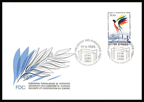 Tenth Anniversary of European Security and Co-operation single
<br/>on an unaddressed illustrated First Day Cover with special cancel<br/><br/>


