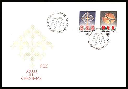 Christmas set of two
<br/>on an unaddressed illustrated First Day Cover with special cancel<br/><br/>


Note: The MICHEL catalogue prices a FDC at x4.5 times the used set price