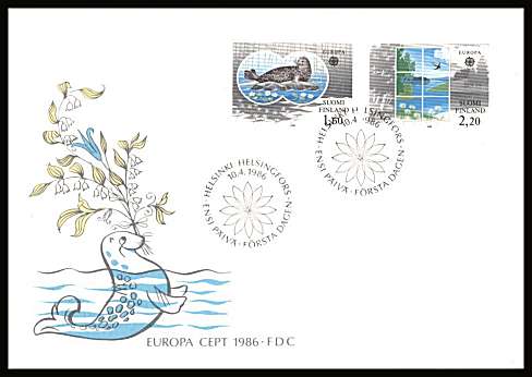 EUROPA set of two
<br/>on an unaddressed illustrated First Day Cover with special cancel<br/><br/>


