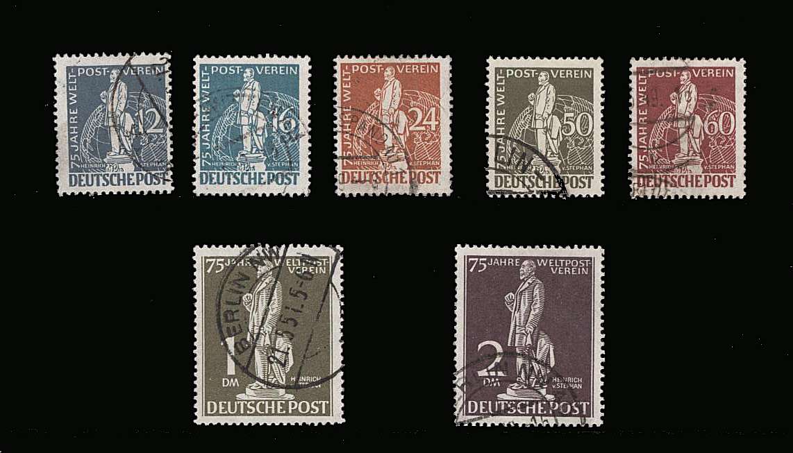 75th Anniversary of Universal Postal Union<br/>
A superb fine used set of seven.<br/>SG Cat £400
<br><b>QQM</b>