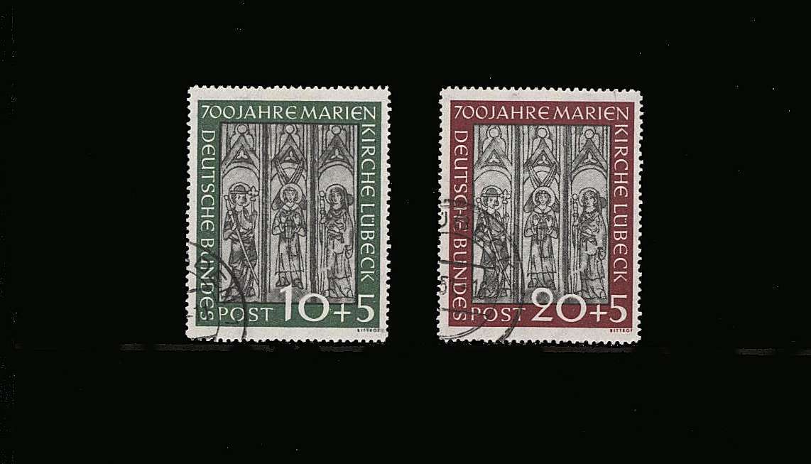 700th Anniversary of St. Mary's Church - Lubeck<br/>
A fine used set of two. SG Cat £220
<br><b>QQM</b>
