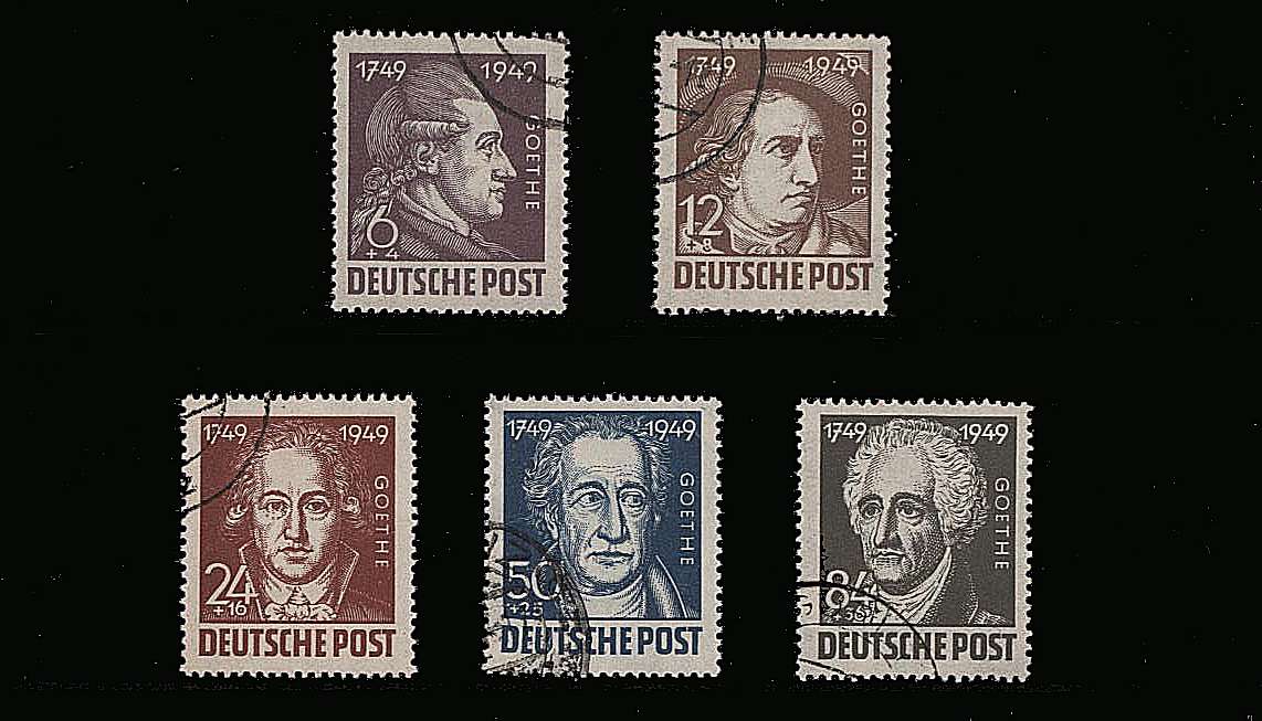 Birth Bicentenary of Goethe - Poet<br/>
A superb fine used set of six. SG Cat £20
<br><b>QQM</b>