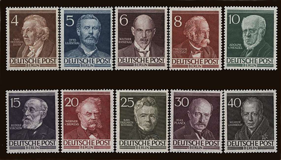 Famous Berliners<br/>
A superb unmounted mint set of ten.<br/>SG Cat £170 <br/><b>QAL</b>
