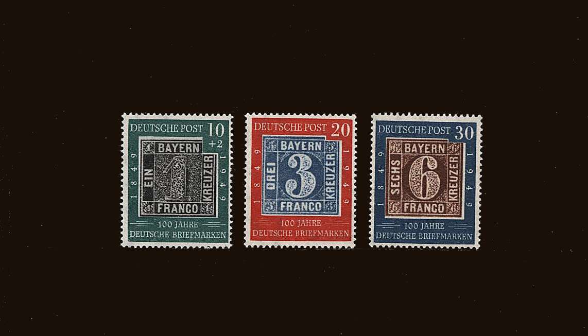 Centenary of the First German Stamps<br/>
A superb unmounted mint set of three.<br/>
SG Cat £130
<br/><b>QAL</b>