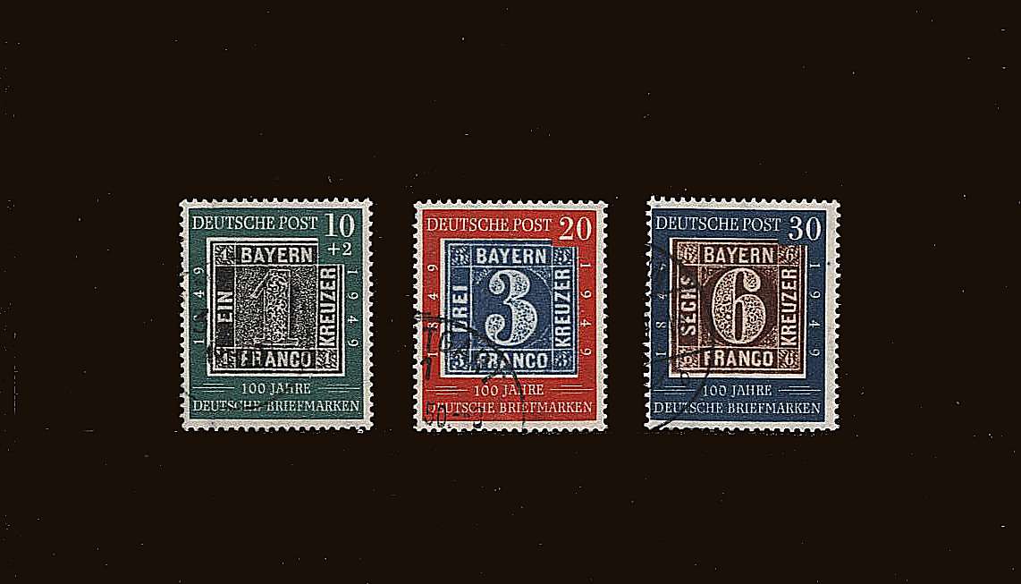 Centenary of the First German Stamps<br/>
A superb very fine used set of three.
SG Cat £180 
<br/><b>QAL</b>