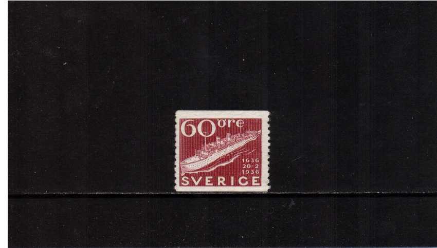 Tercentenary of Swedish Post 60o Claret superb unmounted mint.