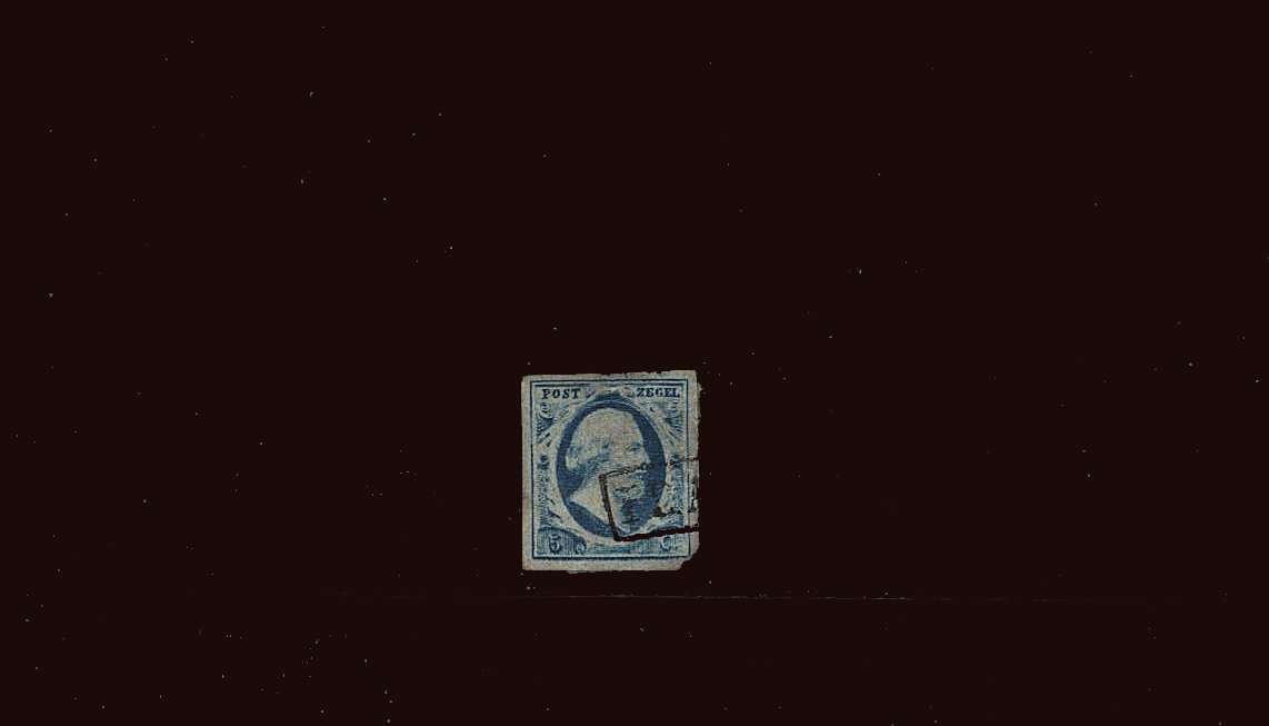 5c Blue<br/>
A bright looking stamp with a small thin.<br/>
SG Cat £55