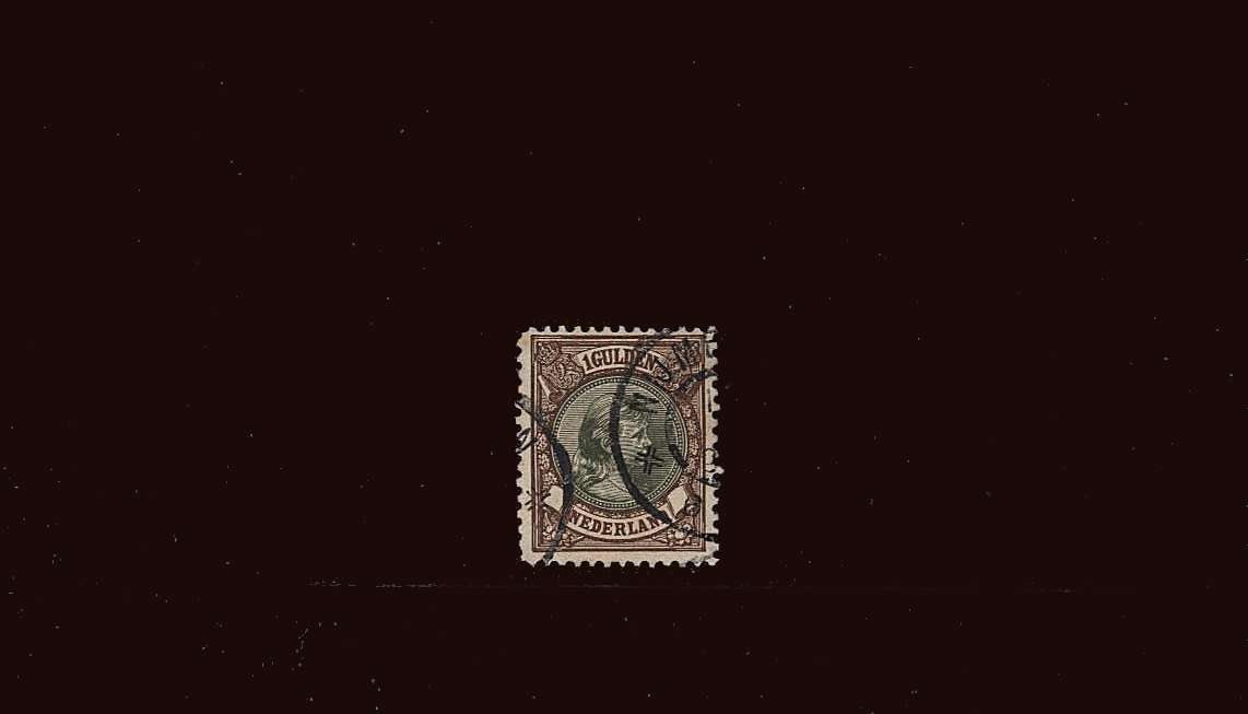 1g Olive-Green and Brown<br/>
A Superb fine used single<br/>
SG Cat 38