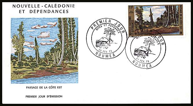 Landscapes of the East Coast  odd value illustrated First Day Cover.<br/>
Note no premium has been applied because its a FDC - Item is priced on the used value only.