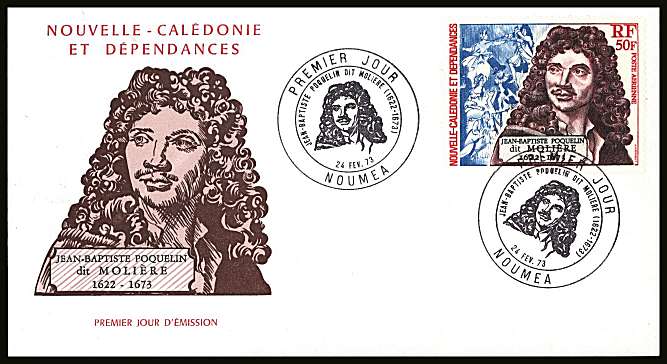 300th Death Aniversary of Moliere illustrated First Day Cover.<br/>
Note no premium has been applied because its a FDC - Item is priced on the used value only.