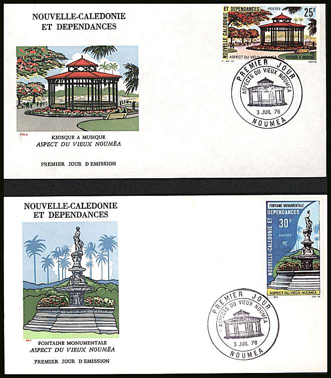 A spect of old Noumea set of two illustrated First Day Covers.<br/>
Note no premium has been applied because its a FDC - Item is priced on the used value only.