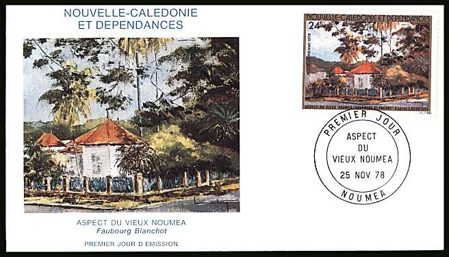 Views of Old Noumea single on illustrated First Day Cover.<br/>
Note no premium has been applied because its a FDC - Item is priced on the used value only.