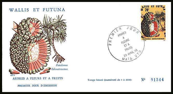Flowering and Fruiting Trees odd value  on illustrated First Day Cover.<br/>
Note no premium has been applied because its a FDC - Item is priced on the used value only.