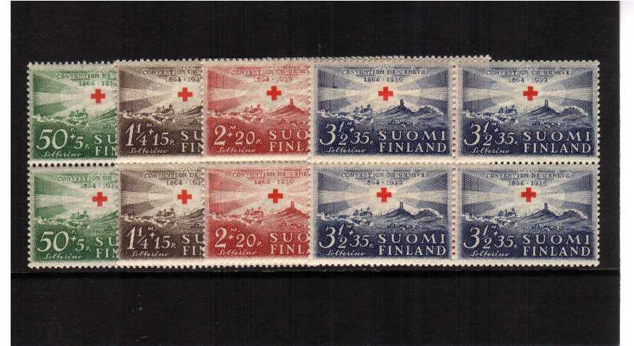 Red Cross Fund set in superb unmounted mint blocks of four