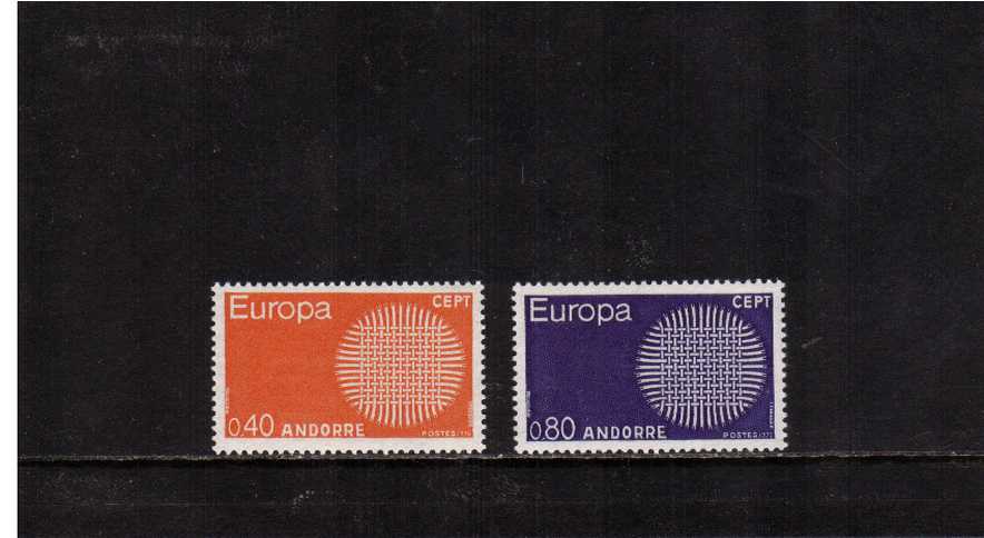 EUROPA  - ''Flaming Sun''<br/>
set of two superb unmounted mint.
<br/>SG Cat �.50