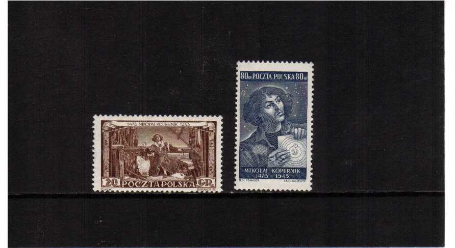 Birth of Copernicus space astronomer set of two superb unmounted mint