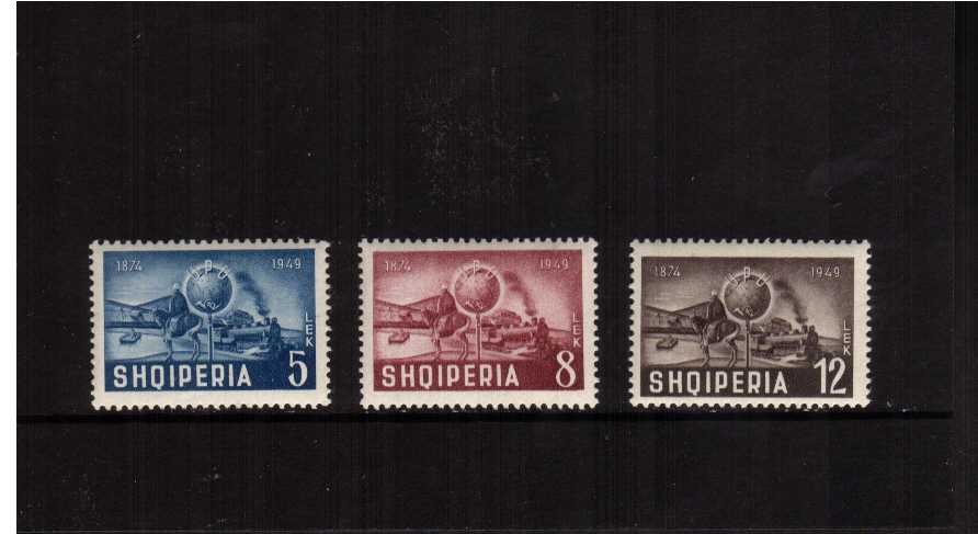 75th anniversary of Universal Postal Union set of three superb unmounted mint SG Cat 16.75