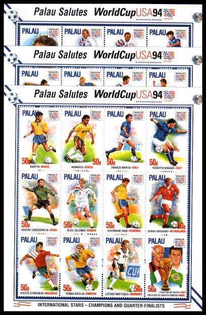 World Cup Football - USA superb unmounted mint set of three sheetlets of twelve
