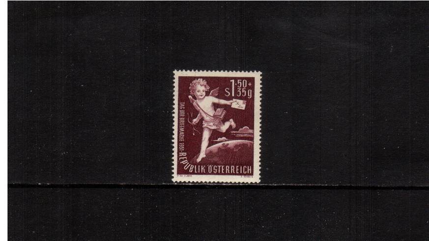Stamp Day - Cupid and Letter<br/>A superb unmounted mint single.