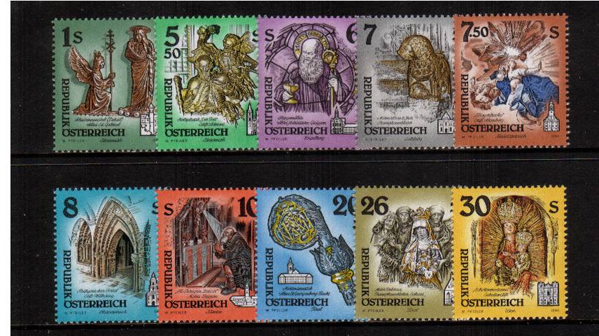 The Monasteries and Abbeys set of ten superb unmounted mint.