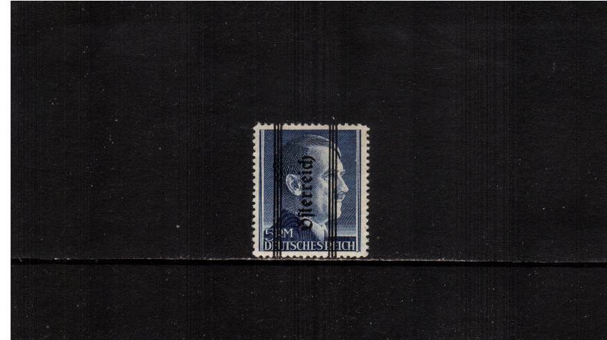 5RM Ultramarine overprinted ''Osterreich'' - 18絤m - Perforation 12�br/>A good lightly mounted mint single. SG Cat �0