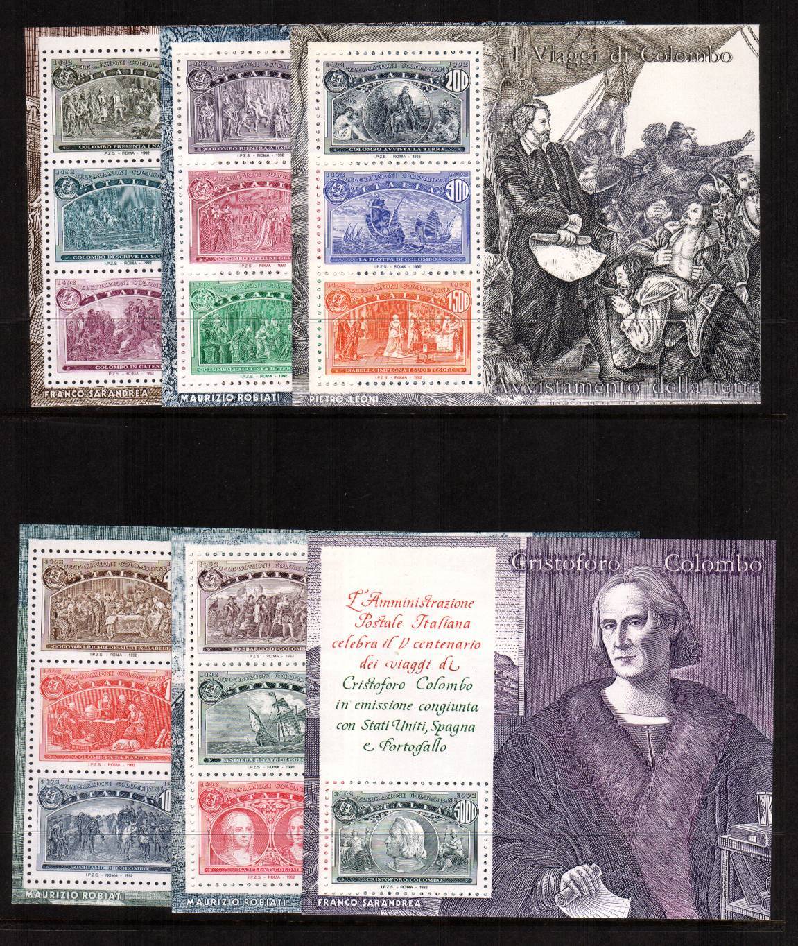 500th Anniversary of Discovery of America by Columbus<br/>
A superb unmounted mint set of six minisheets. SG Cat 44