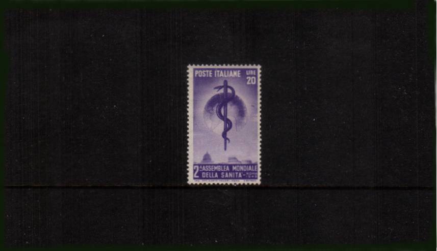 Second World Health Congress, Rome<br/>A superb unmounted mint single. SG Cat 70