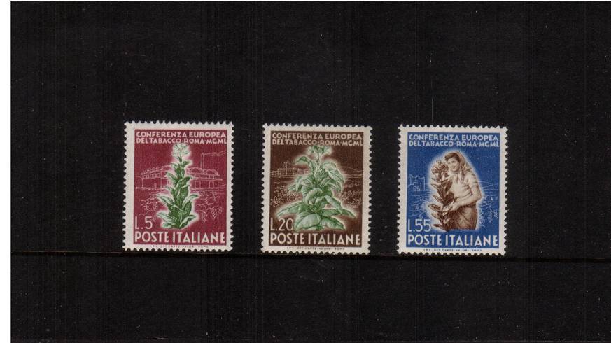 European Tobacco Conference, Rome<br/>A good lightly mounted mint set of three. SG Cat 140