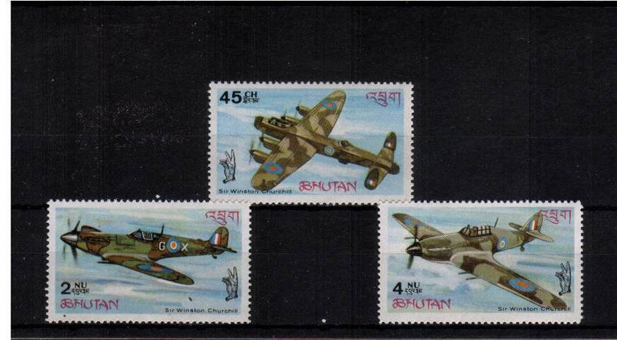 Churchill and Battle of Britain Commemoration<br/>A superb unmounted mint set of three.